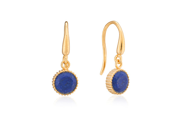 Royal blue and gold earrings